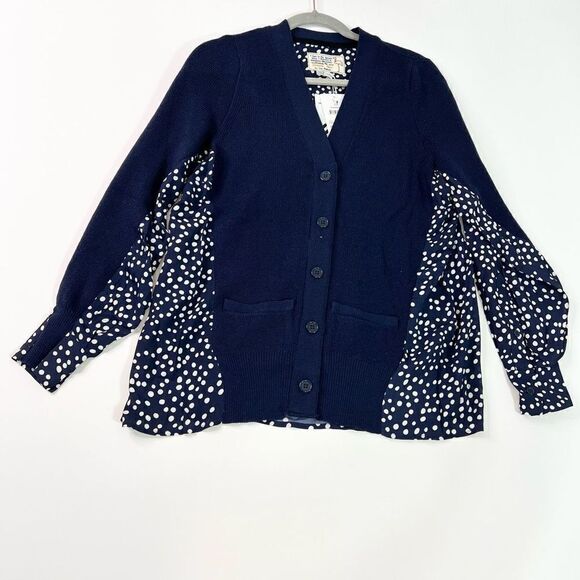 Free People Sandrine Rose Wool Cardigan Oversized Womens XS BLUE Button Down new - Picture 2 of 11
